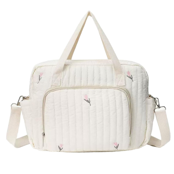 Wickeltasche für Mütter, stilvolle, gesteppte Wickeltasche mit Stickerei, tragbar, Reise mit verstel