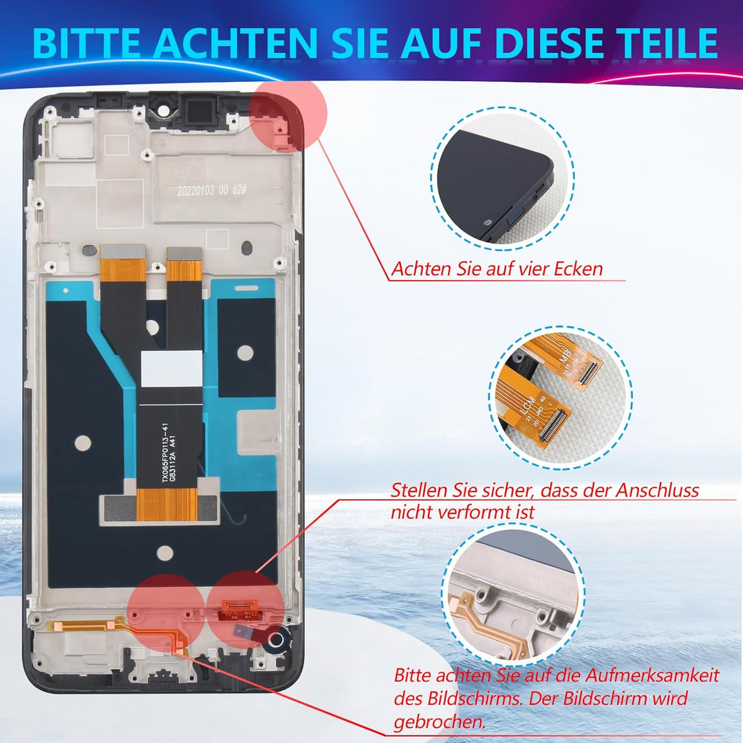 RongZy Display für Realme C20/C11/C21 2021 RMX3231 LCD Bildschirmersatz Digitizer Touchscreen Montie