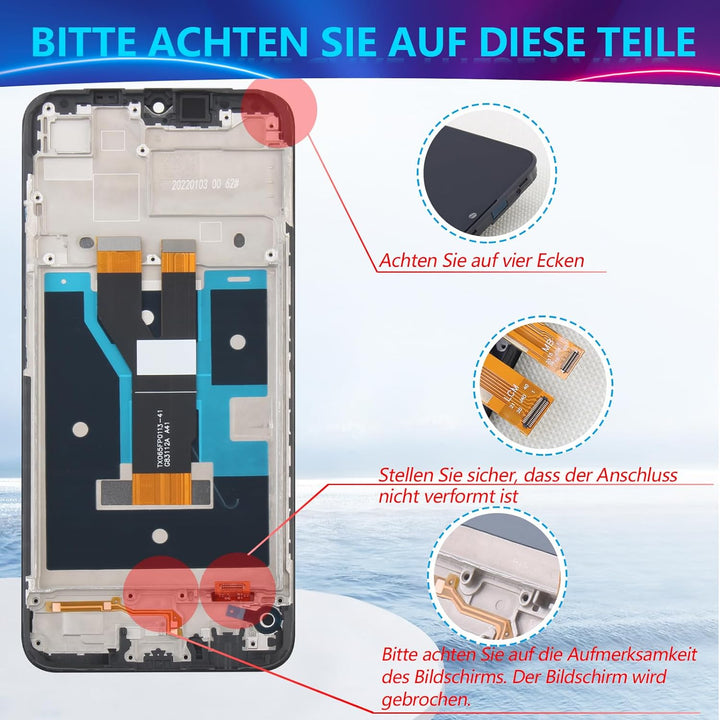 RongZy Display für Realme C20/C11/C21 2021 RMX3231 LCD Bildschirmersatz Digitizer Touchscreen Montie