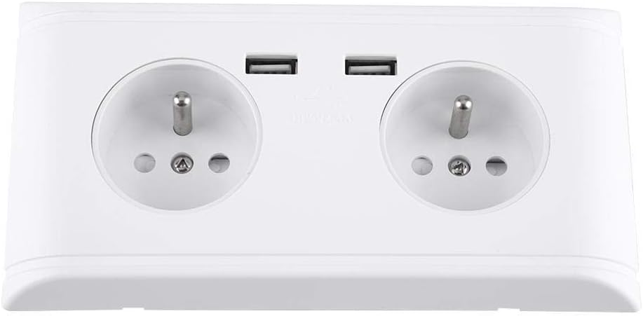 KSTE Multi-Funktions-EU-Stecker-Steckdose Steckdose mit Doppel-USB-Anschluss for Telefon 250 V Lade