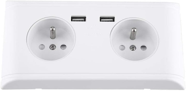 KSTE Multi-Funktions-EU-Stecker-Steckdose Steckdose mit Doppel-USB-Anschluss for Telefon 250 V Lade