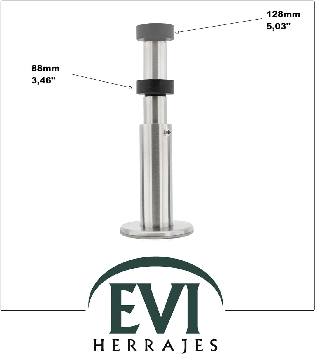 Verstellbarer Wandpuffer von 88 bis 128 mm | Dual-Installation, Klebebasis oder Schraube | Edelstahl