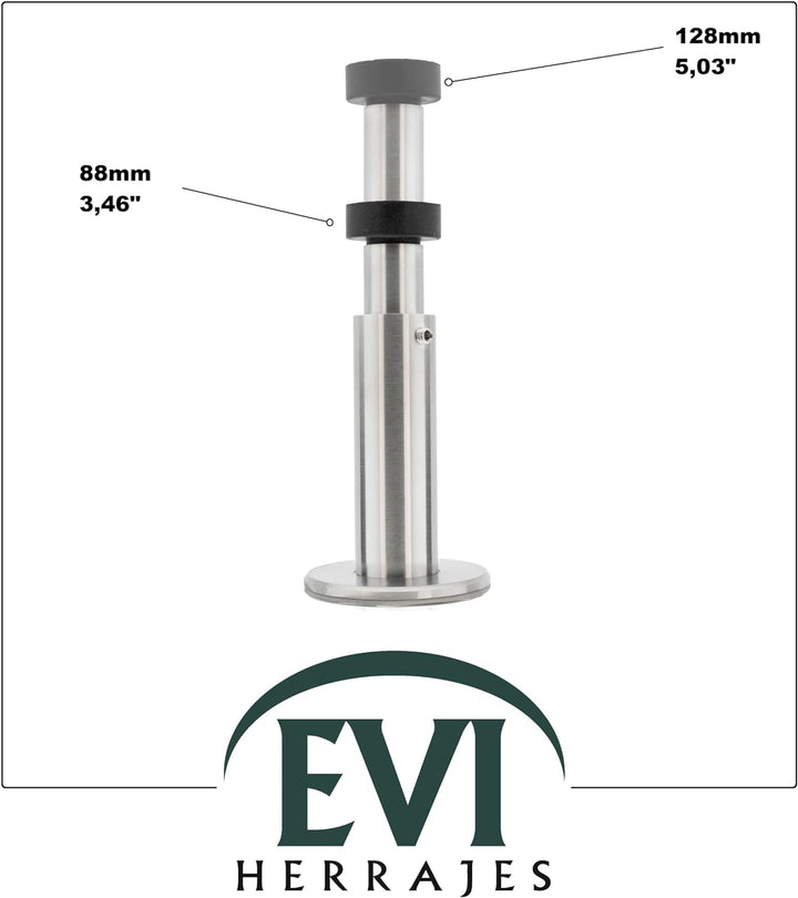 Verstellbarer Wandpuffer von 88 bis 128 mm | Dual-Installation, Klebebasis oder Schraube | Edelstahl