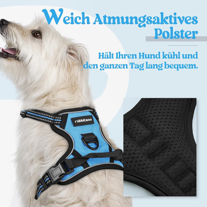 rabbitgoo Hundegeschirr Kleine Hunde, Anti Zug Geschirr mit Kontrolle, No Pull Verstellbar Hundegesc