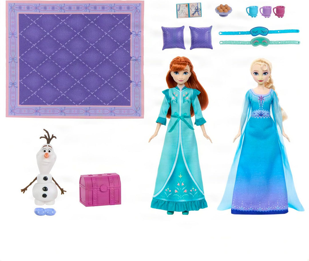 Mattel Disney Die Eiskönigin Spielzeug, Anna- und ELSA-Modepuppen mit Schlafoutfits und Hausschuhen,