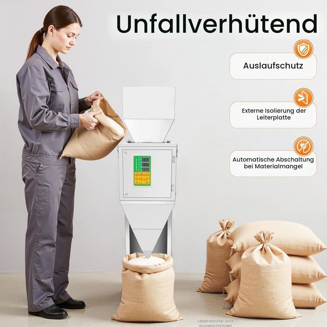 Pulverabfüllmaschine 10-999g Automatisches Wiegen und Abfüllen von Granulat Multifunktionale Verpack