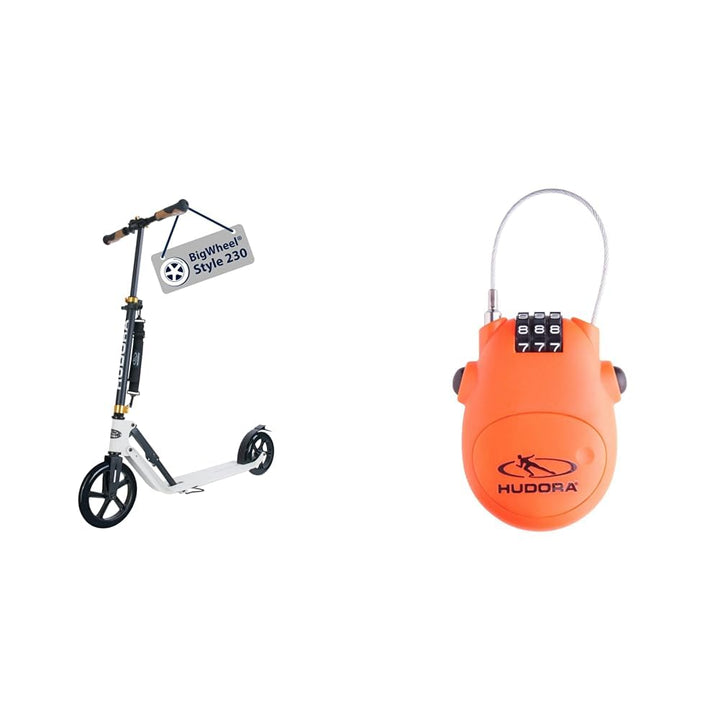 HUDORA BigWheel Style 230 Scooter - Stabiler Aluminium-Roller mit grosser Trittfläche - Höhenverstel