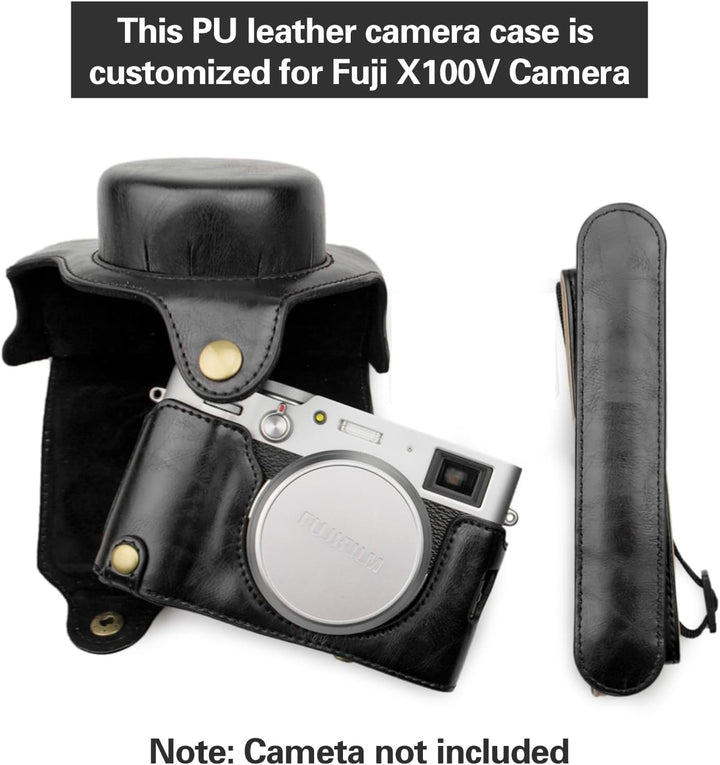 MUZIRI KINOKOO Fuji X100V Tasche aus PU-Leder für Fujifilm X100V Kamera Schutzhülle - Abnehmbares De