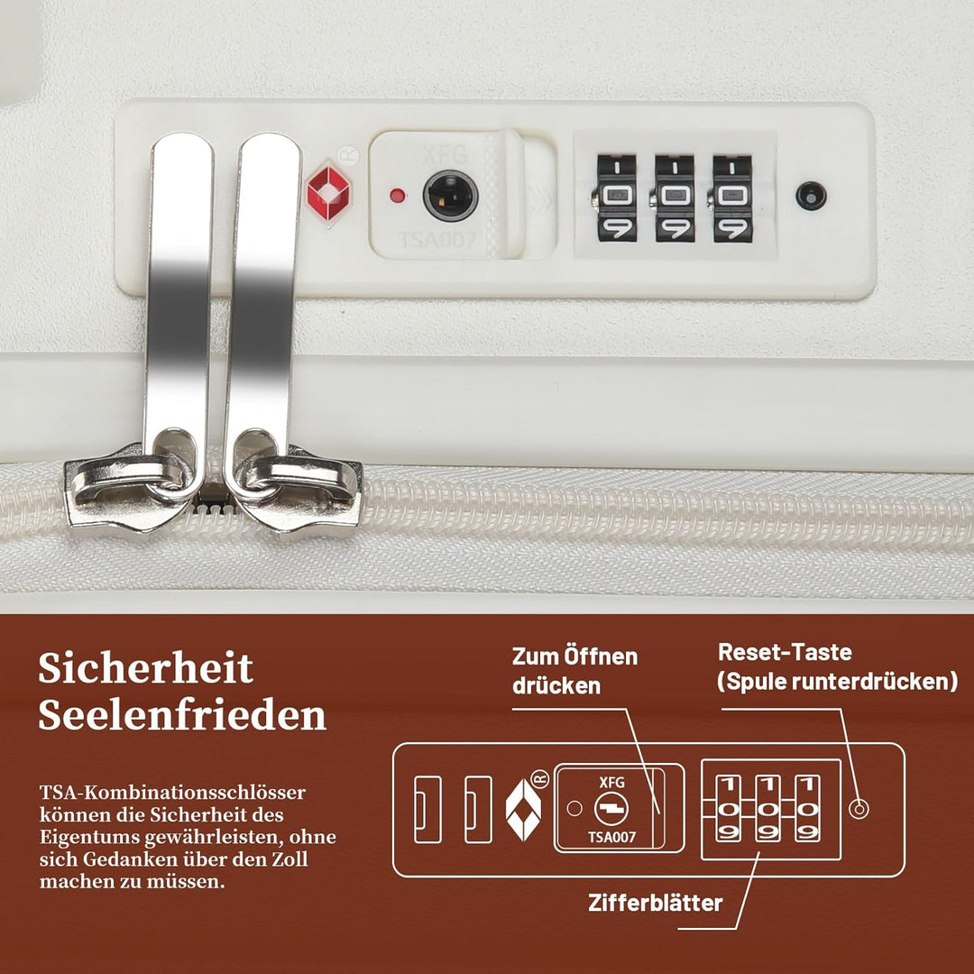 Kofferset 3 Teilig Hartschale Koffer Set Robustes und Langlebiges PC-Material Koffer mit TSA-Schloss