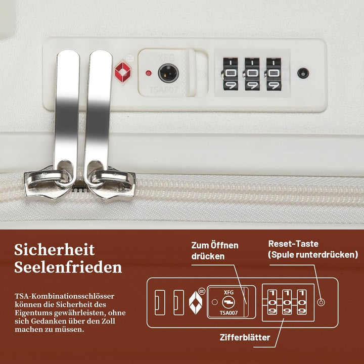 Kofferset 3 Teilig Hartschale Koffer Set Robustes und Langlebiges PC-Material Koffer mit TSA-Schloss