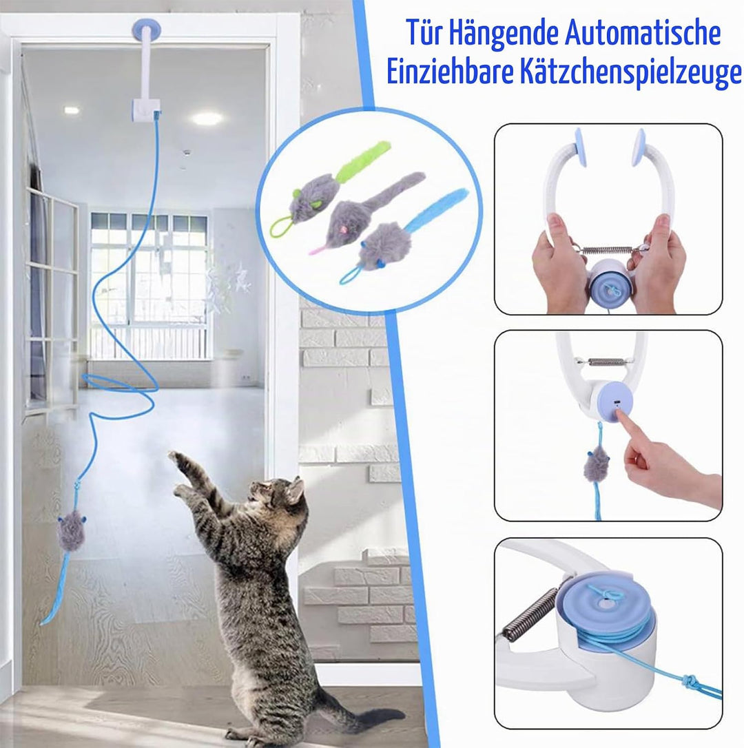 Elektrisches Katzenspielzeug, Interaktives mit Fernbedienung,Cat Toy Hängendes Automatisch Einziehba
