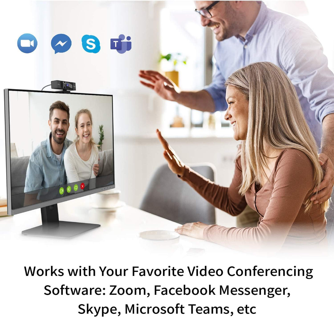 j5create 4K-Ultra-HD-Webcam mit 5X Digitalzoom, Sichtschutz, Zwei High-Fidelity-Mikrofonen, Fernbedi