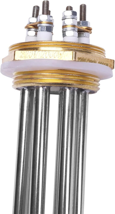 DERNORD 220V/380V 2000W 1.5 Inch Heizelement 3U Förmiger Warmwasserbereiter BSP Kupfer Flansch 220/3