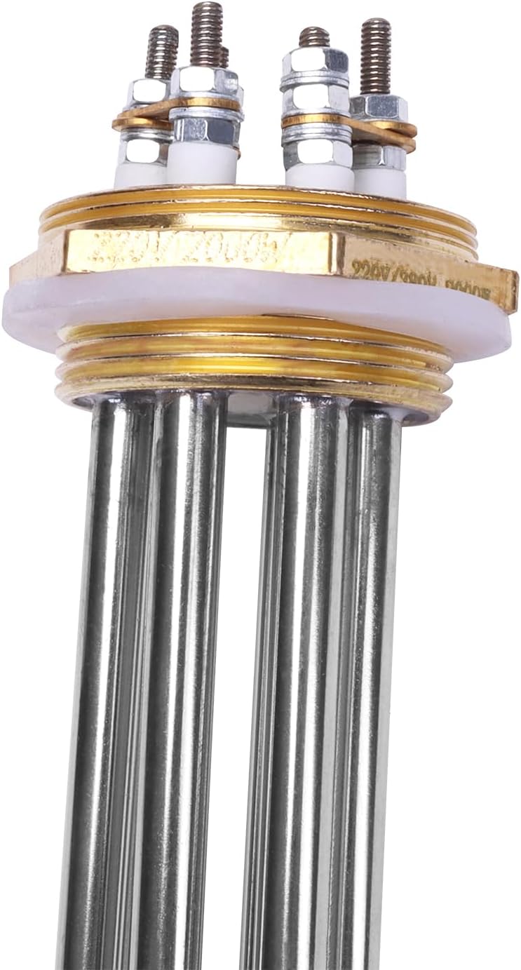 DERNORD 220V/380V 2000W 1.5 Inch Heizelement 3U Förmiger Warmwasserbereiter BSP Kupfer Flansch 220/3