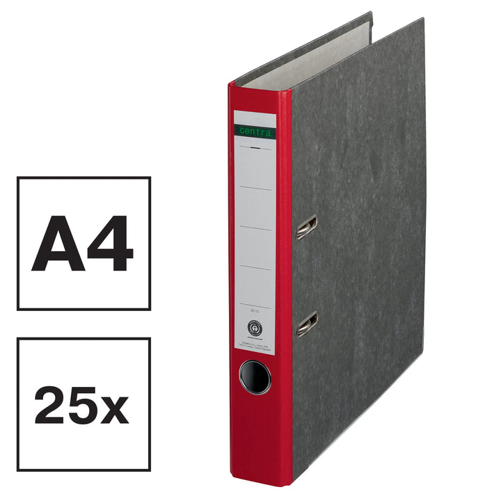 Centra Standard-Ordner, Wolkenmarmor, 25er Pack, Recycling, Blauer Engel, LGA Zertifikat, A4, 5,2 cm