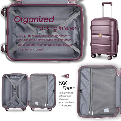 Sea choice Kofferset 4tlg Handgepäck Trolley Koffer mit Beautycase Hartschalen Polypropylene Reiseko