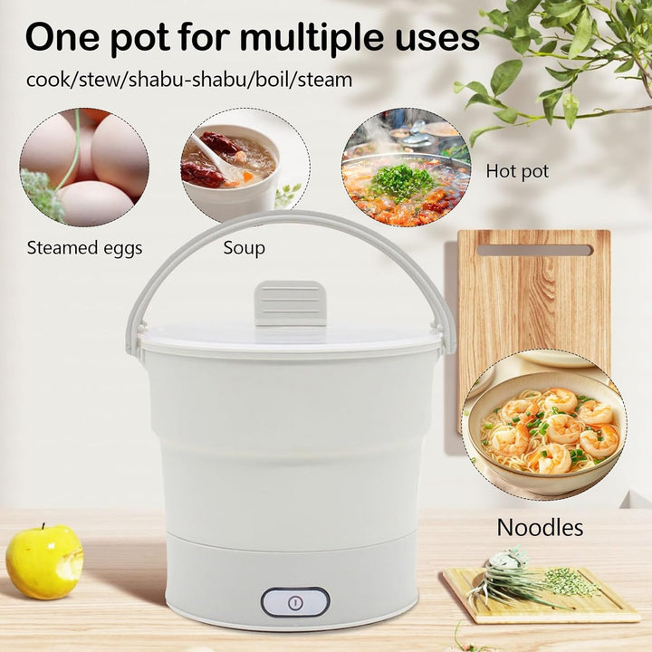 Elektrischer Hot Pot Faltbar, Faltbarer Elektrischer Reisekocher 1L 700W Multifunktionaler Elektrisc