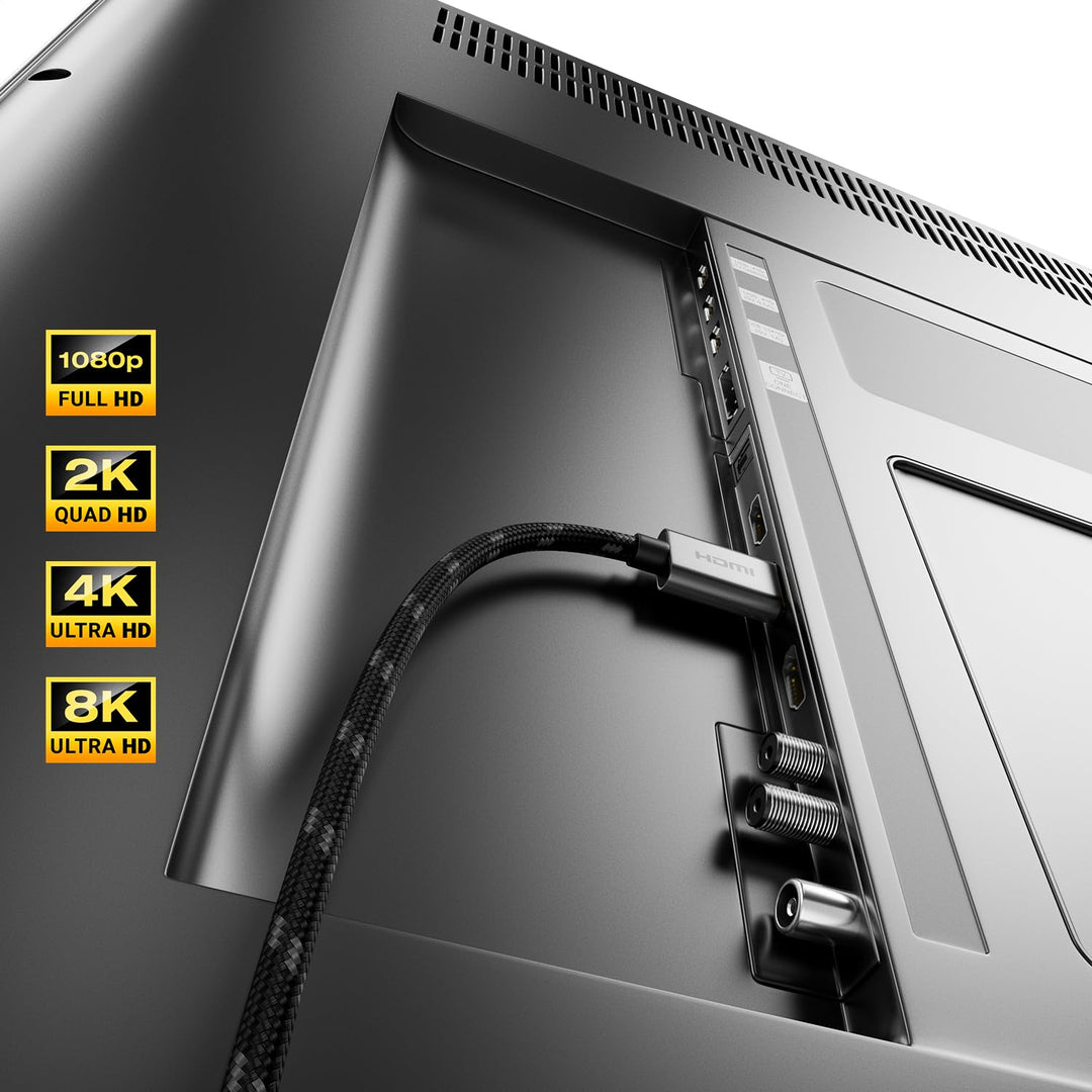 deleyCON 8K HDMI 2.1 Kabel 7,5m - für TV, Monitor, PS4, PS5, Xbox, Dolby Atmos Soundbar eARC, HDR10+