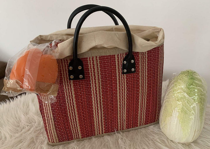 Einkaufstasche Shopper Henkeltasche Korb Handtasche Allzwecktasche Rot, Rot