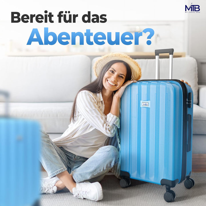 MY TRAVEL BAG Hartschalen-Koffer Trolley ABS Reisekoffer 4 Zwillingsrollen (Handgepäck-Mittel-Gross-