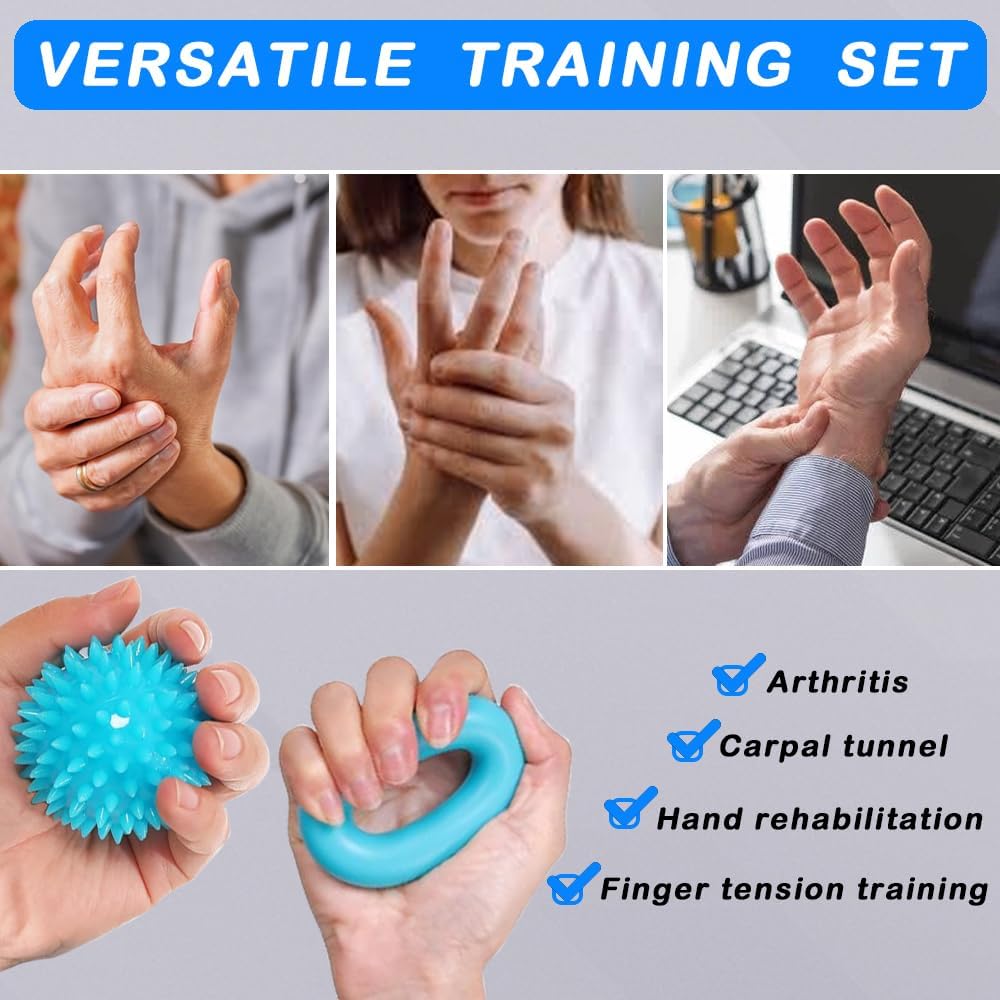 Handtrainer Fingertrainer, 4 Stück Fingertrainer Handtrainer Ball, Igelball Weich Knetball,Stressbal