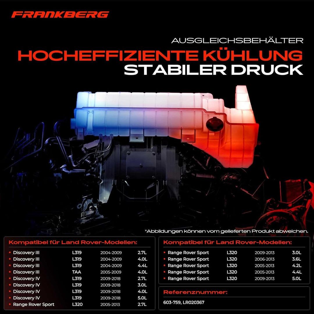 Frankberg Ausgleichsbehälter Kompatibel mit Discovery III IV L319 LA R-a-n-g-e R-o-v-e-r Sport LS 2.