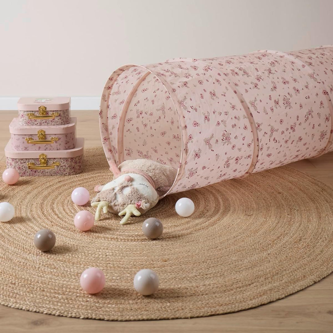 Bieco Pop Up Spieltunnel Dreamy Flowers Krabbeltunnel ab 1 Jahr | 180 x 46 cm | Spieltunnel Kind und