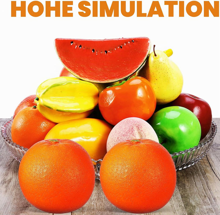Gadpiparty 6 Stück Künstliche Orangen Künstliche Früchte Simulationsorangen Stillleben-Sets Realisti