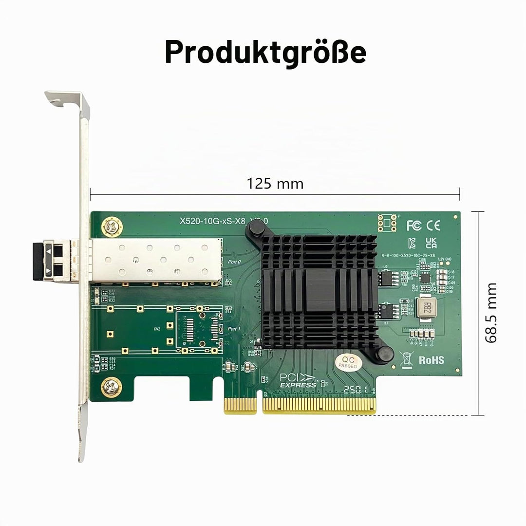 10Gtek 10Gb SFP+ NIC Network Card, Single SFP+ Port, 82599EN Controller, Compare to X520-DA1(E10G42B