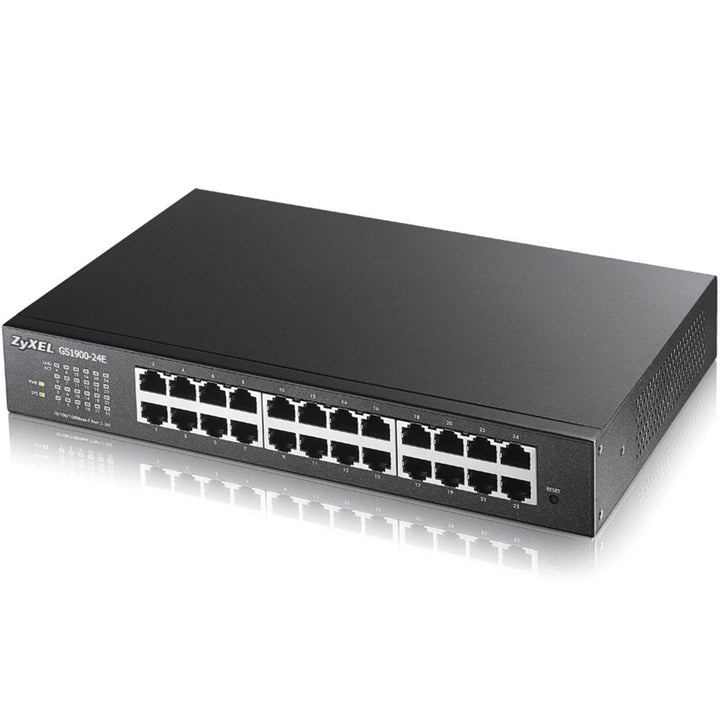 Zyxel 24-Port Gigabit Switch | Smart managed | Desktop/Rackmontage und lüfterloses Design | VLAN, IG