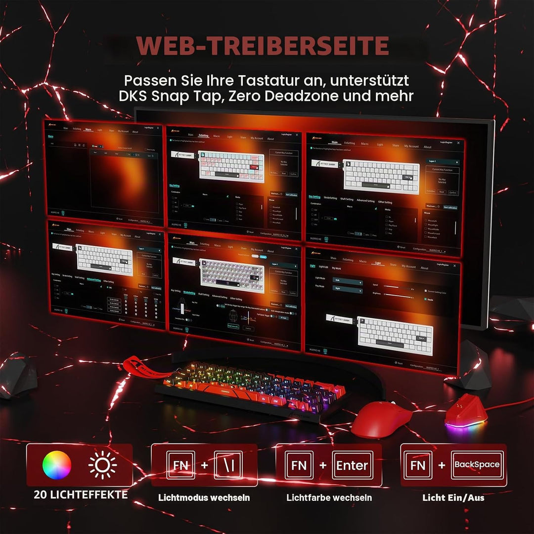 MAMBASNAKE × Attack Shark kabellose Tastatur und Maus mit magnetschaltern, 8-kHz-Rapid-Trigger-Tasta