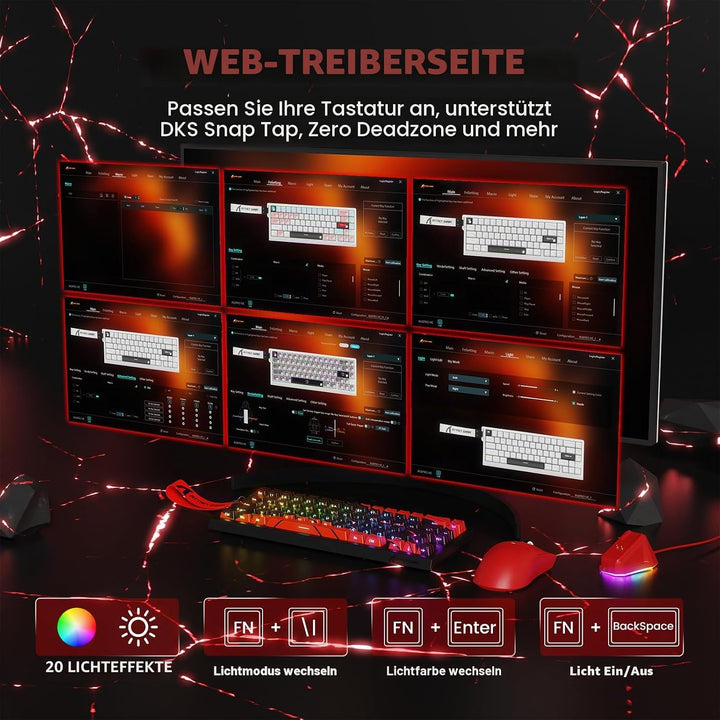 MAMBASNAKE × Attack Shark kabellose Tastatur und Maus mit magnetschaltern, 8-kHz-Rapid-Trigger-Tasta
