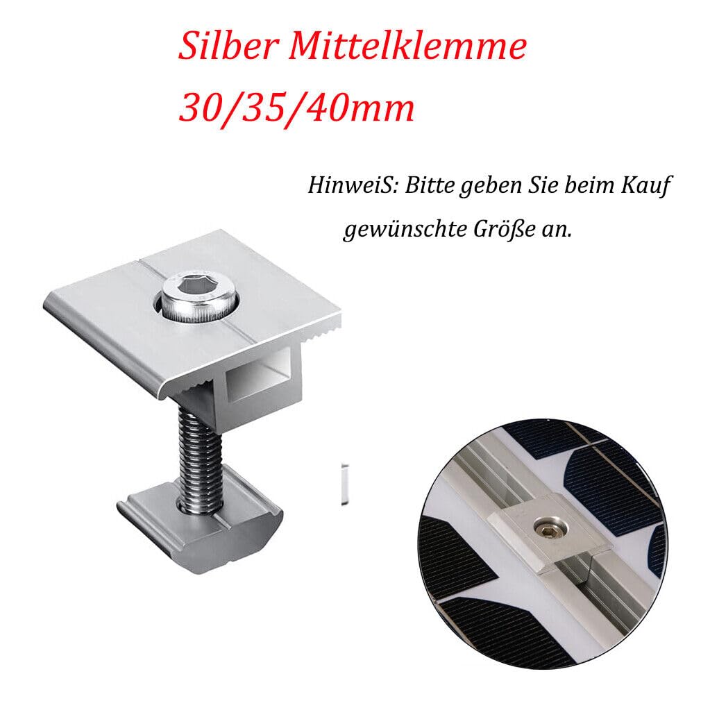 Solarpanel Ziegeldach Montage Set für 2 PV Schiene 1500MM mit Dachhaken, PV-Profil Aluprofil Befesti