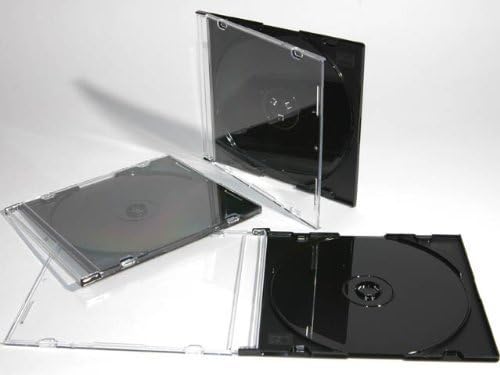 Dragon Trading Slimline Jewel-Hüllen mit 5,2 mm Dicke für 1 x CD DVD Blu-Ray Disc mit schwarzem Eins