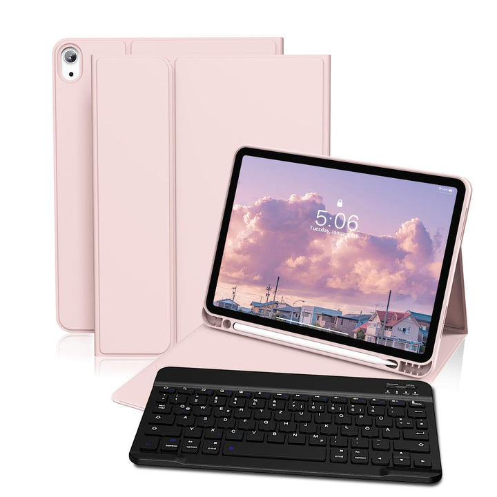 Hülle mit Tastatur für iPad Air 11 Zoll M4/M3/M2 (2026/2025/2024) &amp; 10,9 Zoll Air 5/4 Generation 202