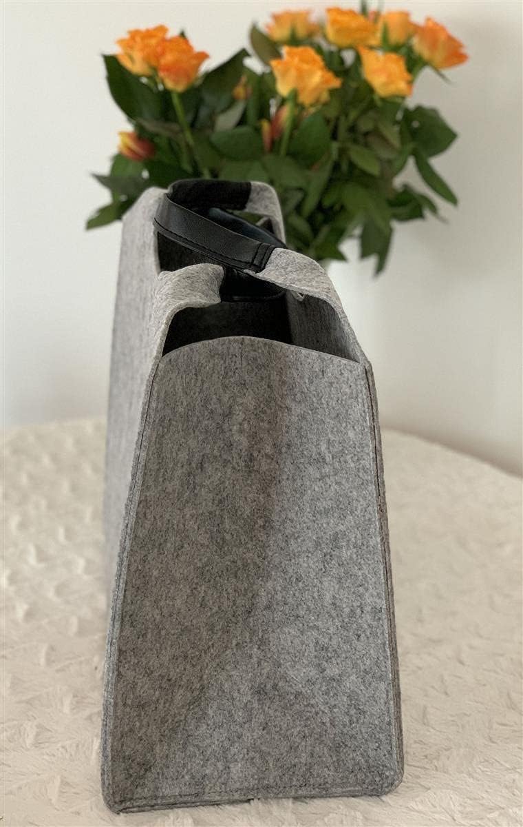LaFiore24 Filztasche Einkaufstasche Damen Shopper Henkeltasche Hellgrau, Hellgrau