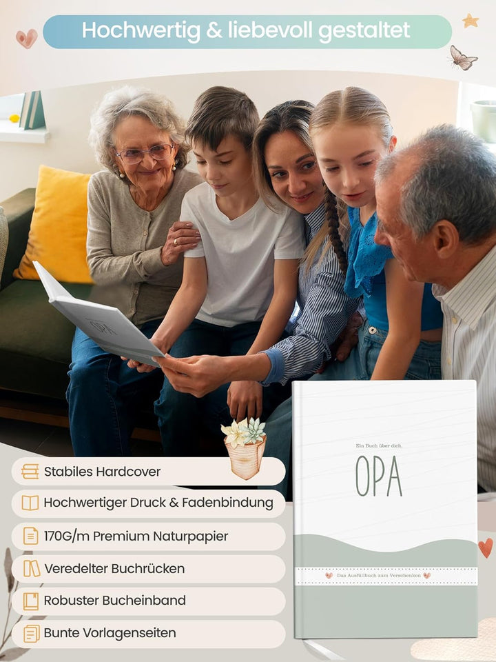 Hyggartn Opa, erzähl mal – Persönliches Erinnerungsbuch zum Ausfüllen, besonderes Geschenk für Opa,