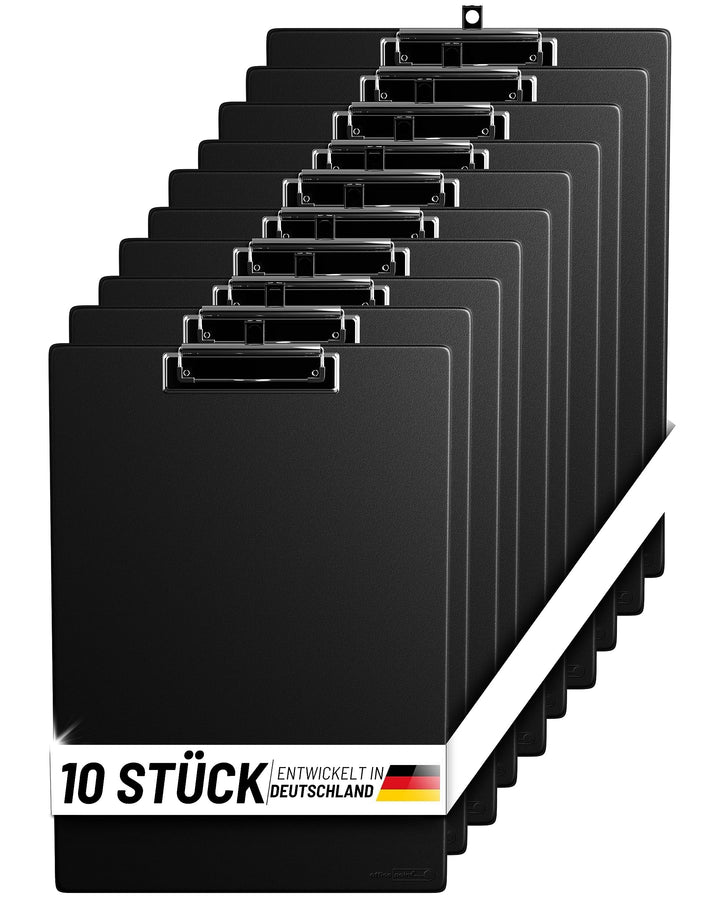 OFFICEPOINT Klemmbrettmappe Set A4 | 10 Stück | Aufklappbares Klemmbrett mit Innentasche | Schreibpl