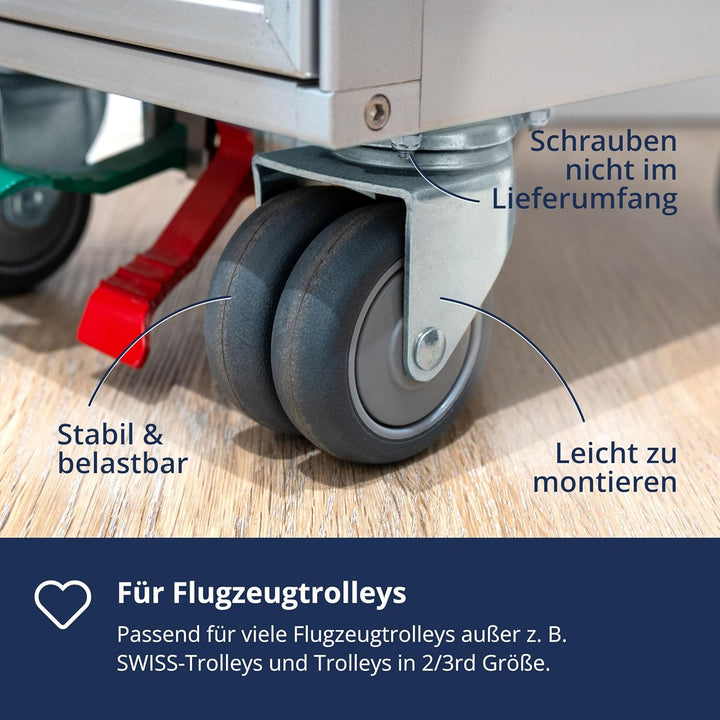 VanDeBord Flugzeugtrolley Rollen (4er Set), 4er Set