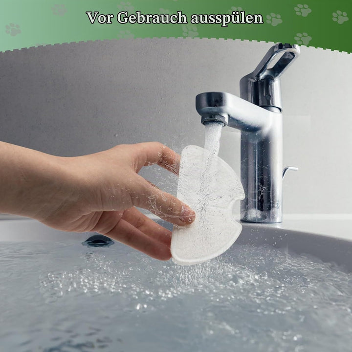 Cat Fountain Filter, 6 Pieces Filters + 6 Pieces Foam Filters for Cat Drinking Fountain, Filtering H