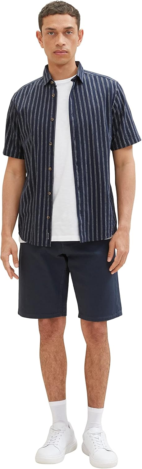 TOM TAILOR Herren Relaxed Fit Bermuda Shorts 31 10668 - Sky Captain Blue, 31 10668 - Sky Captain Blu