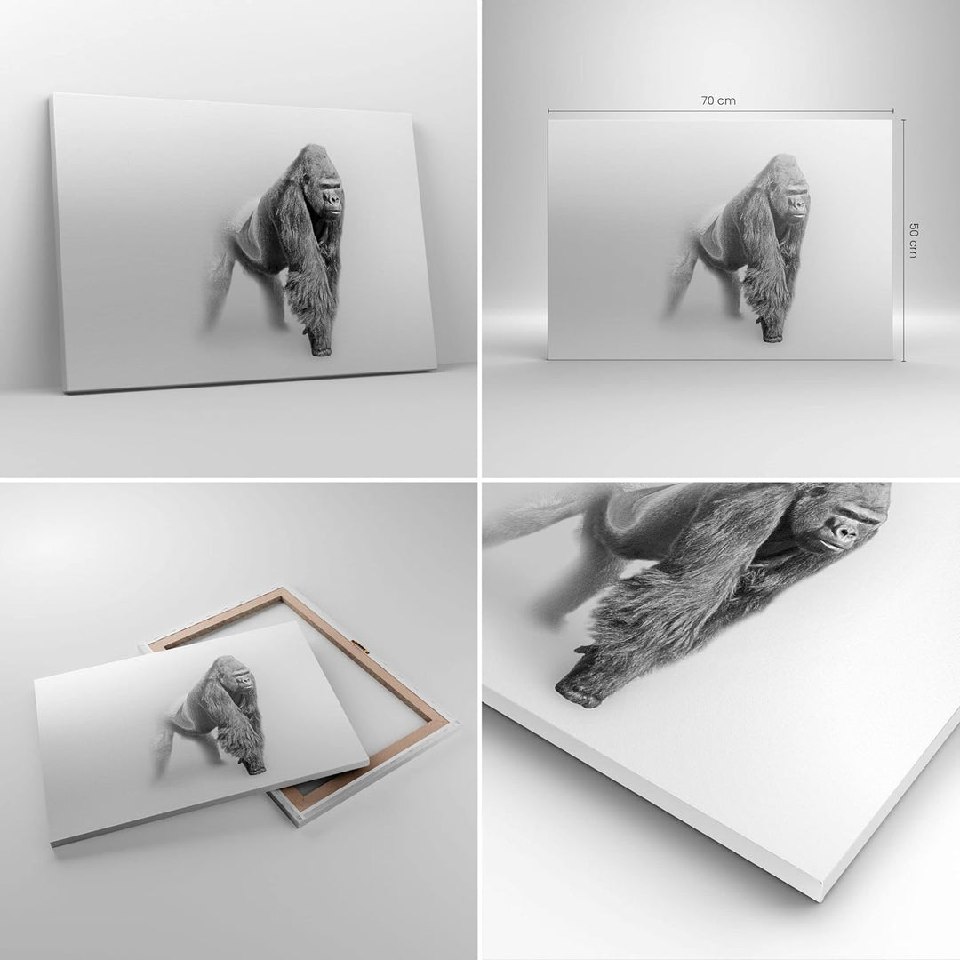 Bilder auf Leinwand Orang-Utan Tier Leinwandbild mit Rahmen 70x50cm Wandbilder Dekoration Wohnzimmer