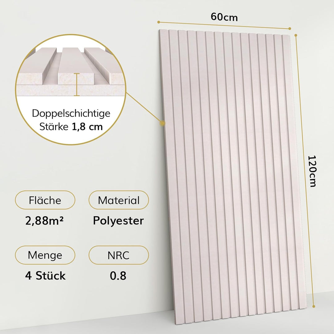 8 Pack Akustikpaneele Selbstklebend, TONOR 120x60x1.8cm grosse Schalldämmung Akustikplatten, Schalls