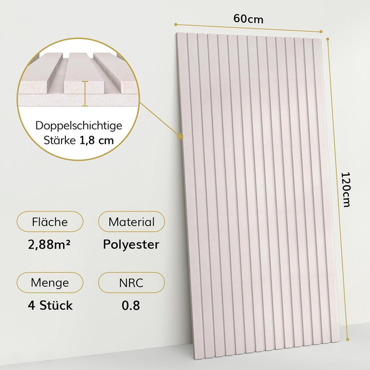 8 Pack Akustikpaneele Selbstklebend, TONOR 120x60x1.8cm grosse Schalldämmung Akustikplatten, Schalls
