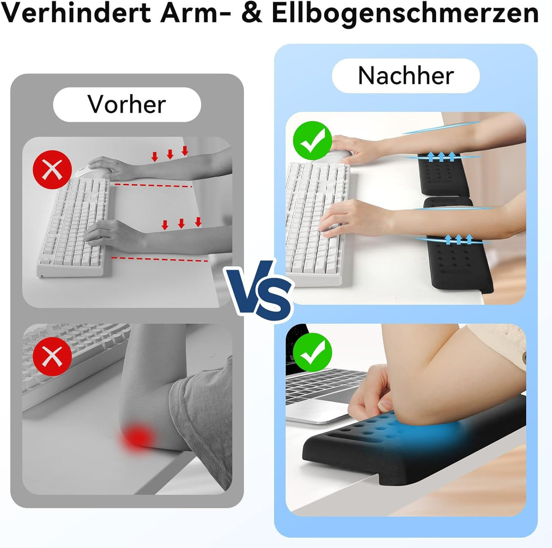 L-förmige Armauflage für Schreibtischkante, 2er Set Memory-Schaum Handgelenkauflage & Ellbogenauflag