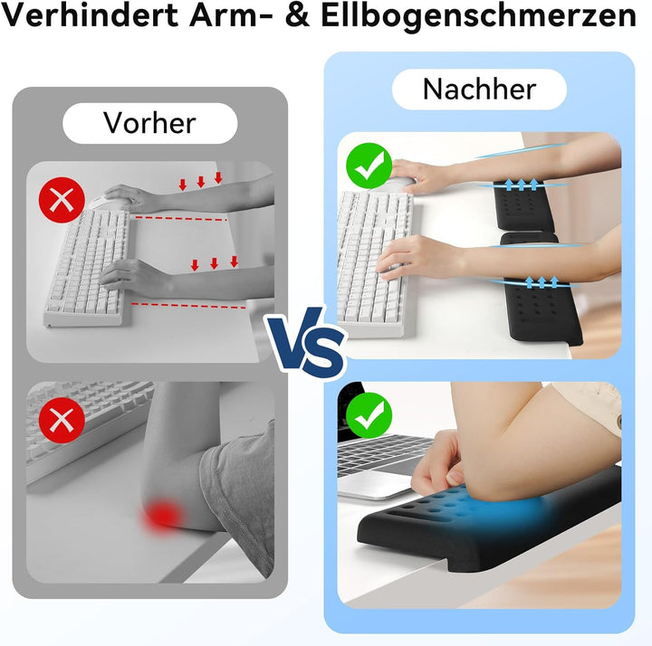 L-förmige Armauflage für Schreibtischkante, 2er Set Memory-Schaum Handgelenkauflage & Ellbogenauflag
