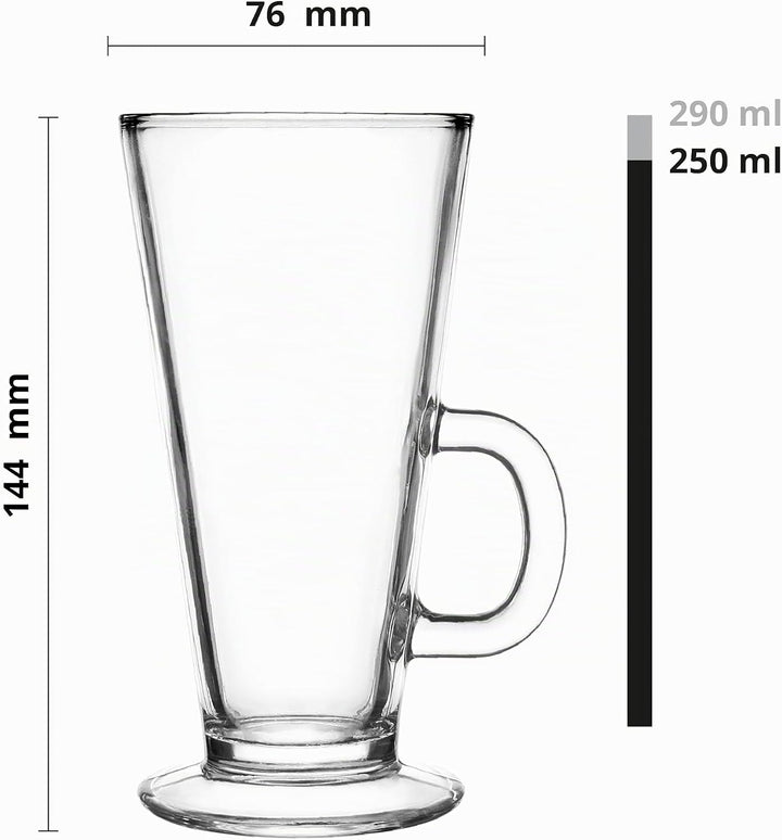 Glasmark Krosno Gläser 6er Set 0,25 Liter Mit Löffel Kaffeegläser Teegläser Kaffee Tee Glas Latte Ma