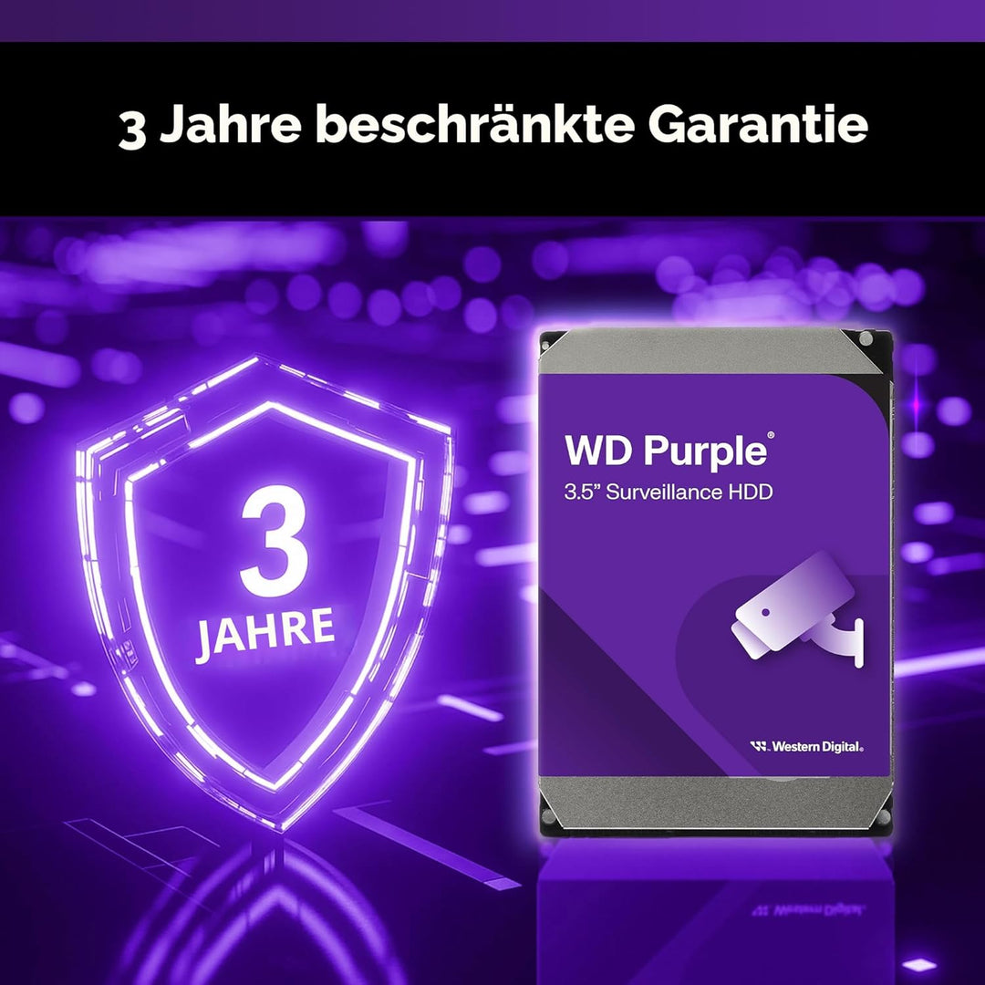 WD Purple interne Festplatte 2 TB (3,5 Zoll, Festplatte für Überwachungskamera, AllFrame-Technologie