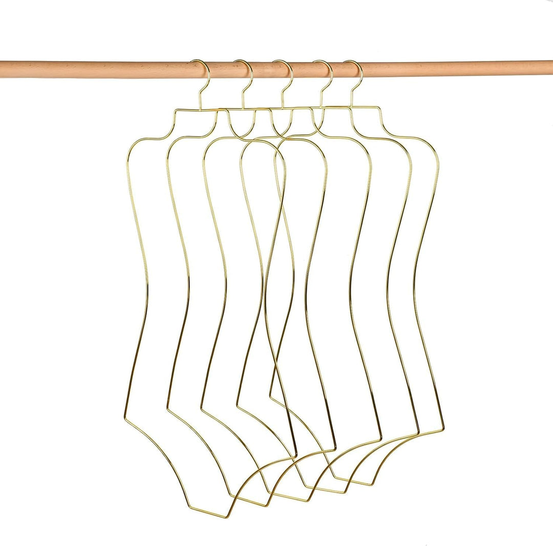 Arekuaei Kleiderbügel, goldfarben, für Dessous, Körperform, Metall, für Bikini, Bademode, 10 Stück
