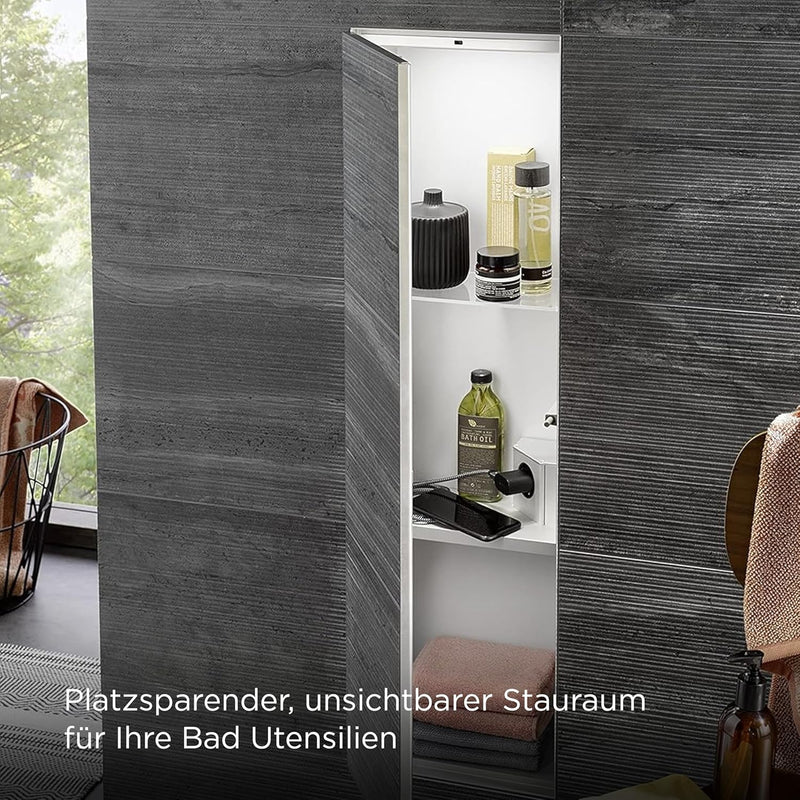 emco ASIS PLUS Unterputz-Schrankmodul mit LED Beleuchtung, Badezimmerschrank für unsichtbaren Staura